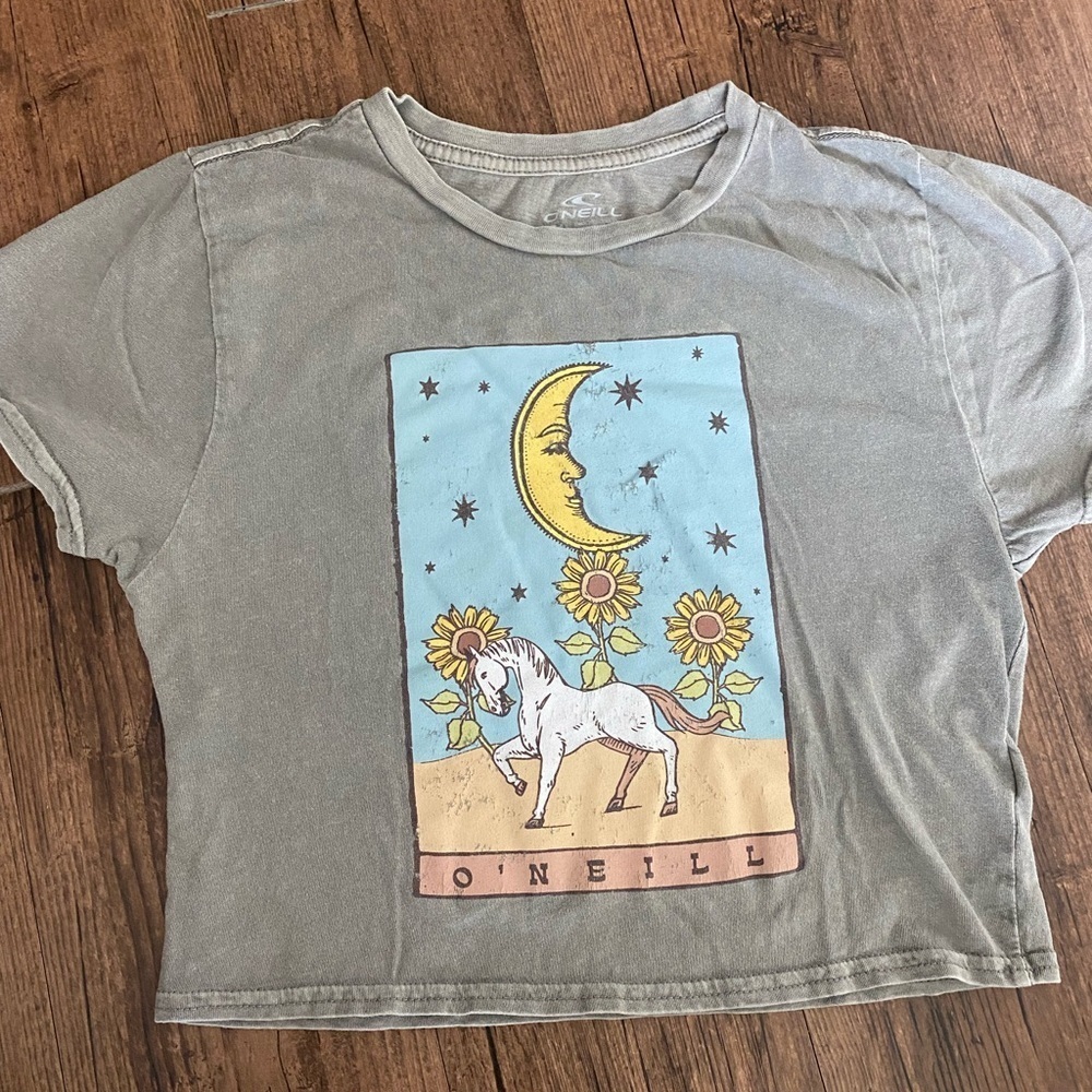 O'Neill Gray Kids Shirt with Moon and Horse Design
